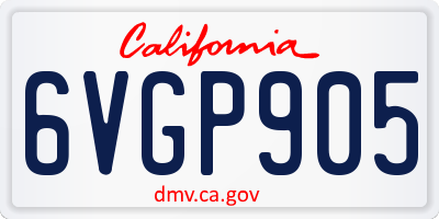 CA license plate 6VGP905