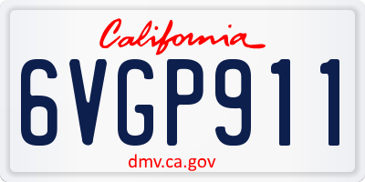 CA license plate 6VGP911