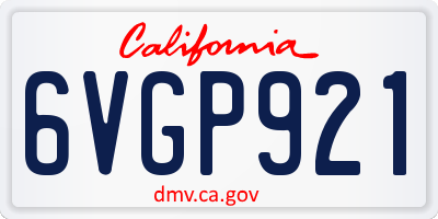 CA license plate 6VGP921