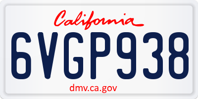 CA license plate 6VGP938