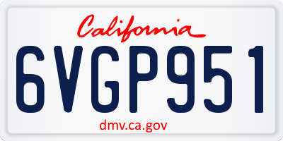 CA license plate 6VGP951
