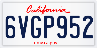CA license plate 6VGP952