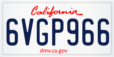 CA license plate 6VGP966