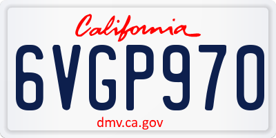 CA license plate 6VGP970