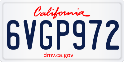 CA license plate 6VGP972