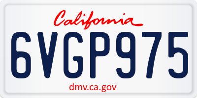 CA license plate 6VGP975