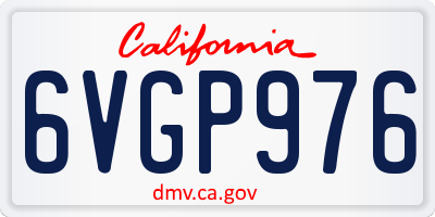CA license plate 6VGP976