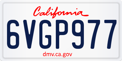 CA license plate 6VGP977