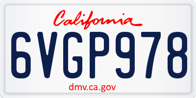 CA license plate 6VGP978