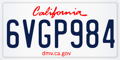 CA license plate 6VGP984