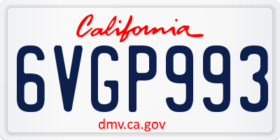 CA license plate 6VGP993