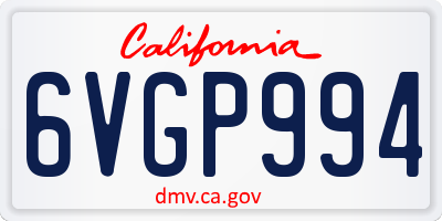 CA license plate 6VGP994