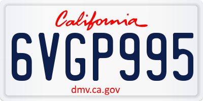 CA license plate 6VGP995