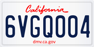 CA license plate 6VGQ004