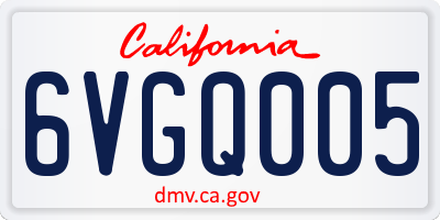 CA license plate 6VGQ005