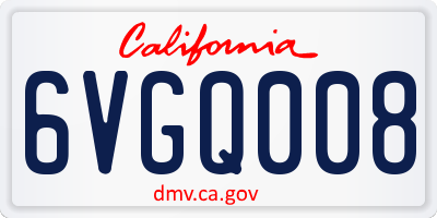 CA license plate 6VGQ008