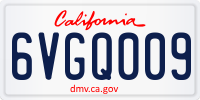 CA license plate 6VGQ009