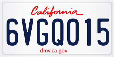 CA license plate 6VGQ015