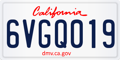 CA license plate 6VGQ019