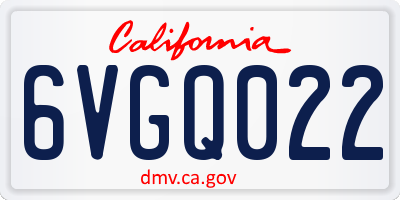 CA license plate 6VGQ022