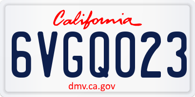 CA license plate 6VGQ023