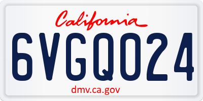 CA license plate 6VGQ024