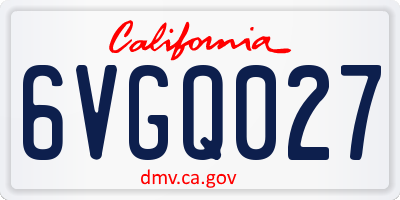 CA license plate 6VGQ027