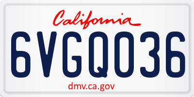 CA license plate 6VGQ036