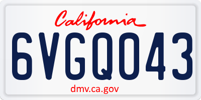 CA license plate 6VGQ043
