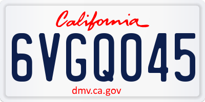 CA license plate 6VGQ045