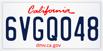 CA license plate 6VGQ048