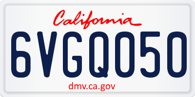 CA license plate 6VGQ050