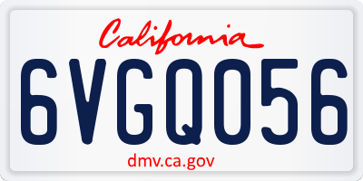 CA license plate 6VGQ056
