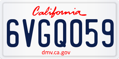 CA license plate 6VGQ059