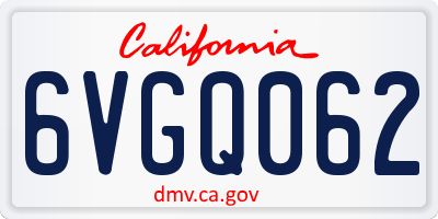 CA license plate 6VGQ062