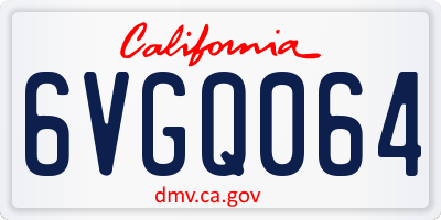 CA license plate 6VGQ064