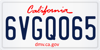 CA license plate 6VGQ065