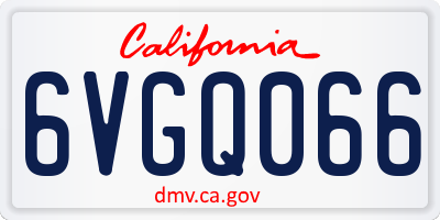 CA license plate 6VGQ066