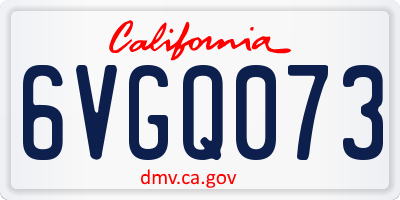 CA license plate 6VGQ073
