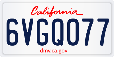 CA license plate 6VGQ077