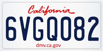 CA license plate 6VGQ082