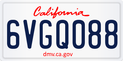 CA license plate 6VGQ088