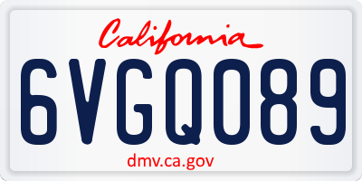 CA license plate 6VGQ089