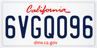 CA license plate 6VGQ096