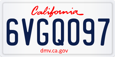 CA license plate 6VGQ097