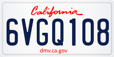 CA license plate 6VGQ108