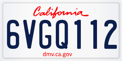 CA license plate 6VGQ112