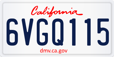 CA license plate 6VGQ115