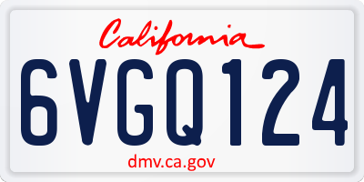 CA license plate 6VGQ124