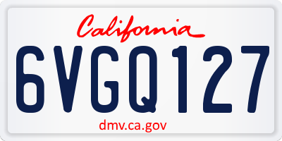 CA license plate 6VGQ127